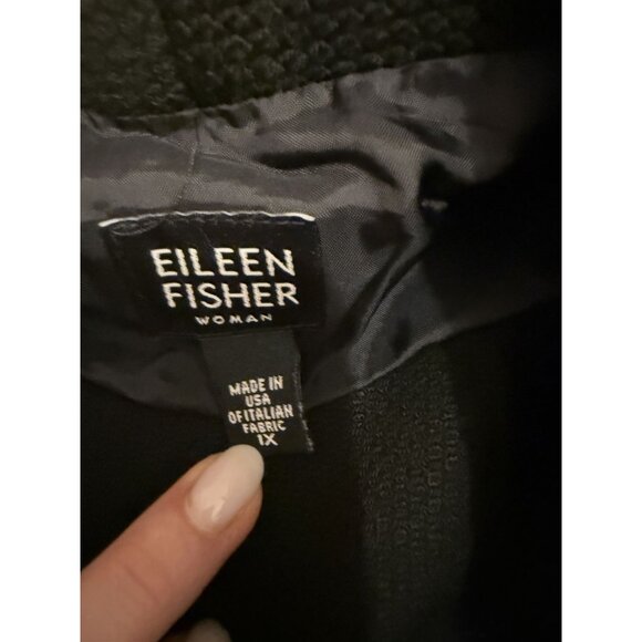 Eileen Fisher Women's Black Wool Blazer Style Waist Jacket Plus Size 1X [jb] - Picture 6 of 6